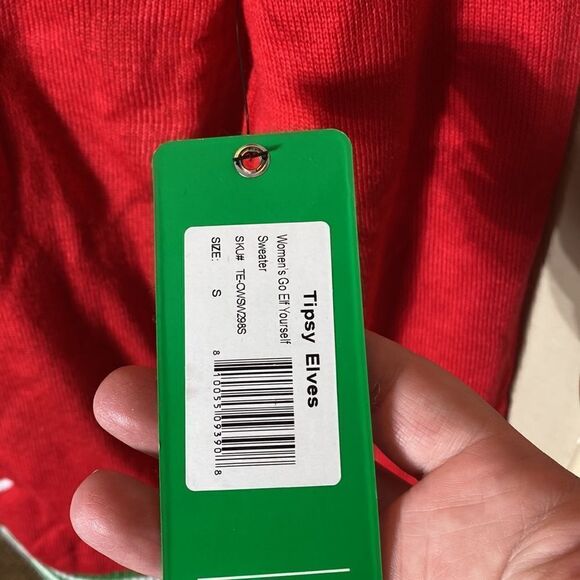 Tipsy elves womens go elf yourself ugly Christmas sweater new small funny - Picture 3 of 5